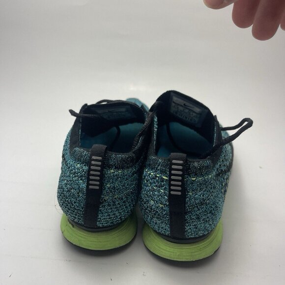 Nike Flyknit Racer Men’s Size 4.5 Blue Lagoon Knit Athletic Shoes - Picture 4 of 10